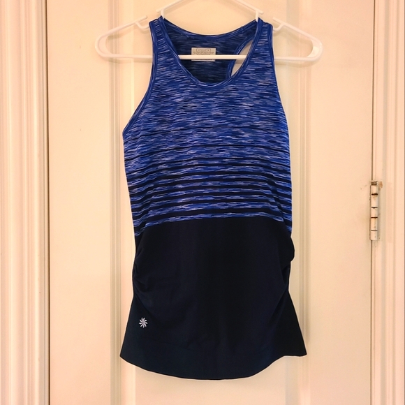 Athleta Ruched Reflective Racerback Tank Top Blue Small - Picture 3 of 12